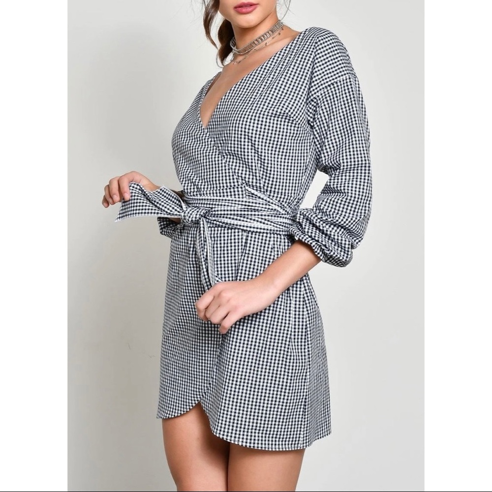 Gingham Wrap Dress